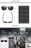 Men's Aviator Driving Polarized Sunglasses Al-Mg Metal Frame Ultra Light