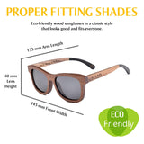 Polarized Wood Sunglasses Mens Womens Black Walnut Wooden Frame