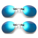 Retro Round Clip On Nose Matrix Movie rimless sunglasses men