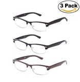 Newbee Fashion Unisex Classic Clubmaster Half Frame Stylish Designer Inspired High Fashion Spring Temple Clear Lens Eye Glasses