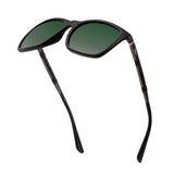 Men's Polarized Driving Sunglasses Retro Square Al-Mg Temple Glasses