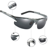 Sport Fishing Sunglasses for Men, Polarized 100% UV Protection, Aluminum Magnesium Frame