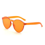 One Piece Rimless Sunglasses Transparent Candy Color Eyewear Ultra-Bold Colorful Mono Block