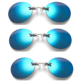 Retro Round Clip On Nose Matrix Movie rimless sunglasses men