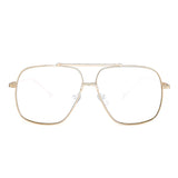 Oversize Aviator Sunglasses Gradient Clear Lens Pilot Metal Eyeglasses Men Women