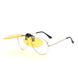 Retro Clip on Rimless Aviator Sunglasses Polarized Flip up Lenses Eyeglasses Men