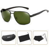 Mens Military Style Polarized 60mm Aviator Sunglasses Large Al-Mg Metal Frame