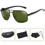 Mens Military Style Polarized 60mm Aviator Sunglasses Large Al-Mg Metal Frame