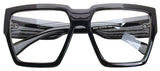 Oversized Square Thick Horn Rimmed Eyeglasses Vintage Inspired Geek Clear Lens