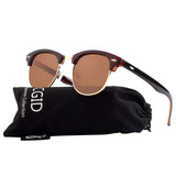 Classic Polarized Semi Rimless Unisex Horn Rimmed Sunglasses Mens Womens
