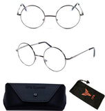 Spring Hinged Round Retro Style Reading Glasses Metal Frame Silver & Gun Metal