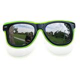 Light Up Wayfarer Full Silver Mirror Frame Sunglasses El Wire Glasses For Burning Man