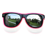 Light Up Wayfarer Full Silver Mirror Frame Sunglasses El Wire Glasses For Burning Man