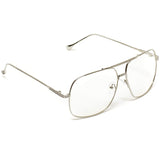 - 70's Style Clear Glasses Gold Frame Aviator Style