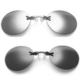 Retro Round Clip On Nose Matrix Movie rimless sunglasses men