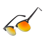 Classic Half Frame Semi-Rimless Horn Rimmed Sunglasses Retro Clubmaster Sunglasses