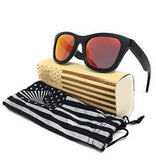 Patriot Shades Polarized Floating Large Frame Bamboo Wood American Flag Wayfarer Sunglasses | LOUDMOUTH PATRIOT