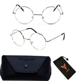 Spring Hinged Round Retro Style Reading Glasses Metal Frame Silver & Gun Metal