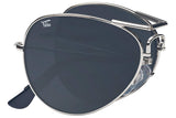 Polarized Folding Aviators With Premium Cleaning Cloth and Leather Case