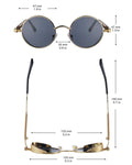 Vintage Hippie Retro Metal Perfect Round Small Frame Polarized Sunglasses 47mm