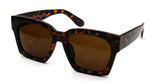 - Square Flat Top Sunglasses Oversize Thick Retro Designer Frame