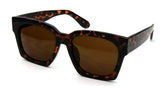 - Square Flat Top Sunglasses Oversize Thick Retro Designer Frame