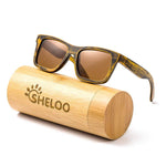Bamboo Wood Polarized sunglasses For Men&Women Retro Style Red UV400