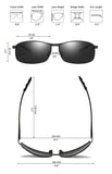 Rectangular Polarized Sunglasses Al-Mg Alloy Temple Spring Hinge UV400