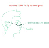 Vintage Alloy Semi Rimless Reading Glasses Men Women Half Frame Slim Glasses with Stylish Case T0340
