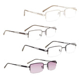 READING GLASSES 4 pack Half-rim Include Sun Readers