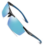 Sports Polarized Sunglasses-UV400 Anti Glare Lenses-Metal Half Frame, Men Women Cycling Fishing Baseball Sun Glasses