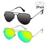 G Sunglasses for Men Women Aviator Polarized Metal Mirror UV 400 Lens Protection