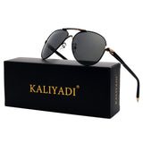 Aviator Polarized Sunglasses Metal Frame Pilot Sun Glasses for Men - UV400 Protection with Case