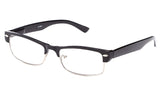 Newbee Fashion Unisex Classic Clubmaster Half Frame Stylish Designer Inspired High Fashion Spring Temple Clear Lens Eye Glasses