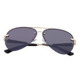 Premium Military Style Rimless Classic Aviator Sunglasses for Men - Driving Sunglasses, Polarized, 100% UV protection