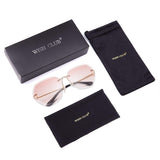 One Piece Rimless Sunglasses Women Cat Eye Glasses Oversized Candy Color Eyewear