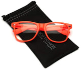 Iconic Square Horn Rimmed Clear Lens Retro Glasses