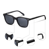 Retro Square Polarized Sunglasses for Men and Women, 100% UV Protection