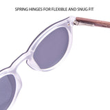 Round Reflective Wood Sunglasses For Women & Men with Special One Piece Style Polarized Lens and with Wood Box