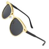 Classic Polarized Semi Rimless Unisex Horn Rimmed Sunglasses Mens Womens