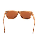 Zebra Wood Wayfarer Sunglasses Polarized Shades for Men Wooden Eyewear Glasses