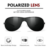 Mens Sports Aviator Polarized Sunglasses Military Pilot style Large Metal Frame
