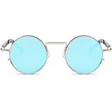 Gothic Round Metal Frame with Mirrored Lenses for Men Sunglasses RP6634