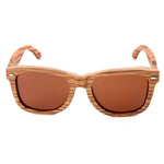 Zebra Wood Wayfarer Sunglasses Polarized Shades for Men Wooden Eyewear Glasses