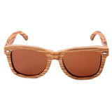 Zebra Wood Wayfarer Sunglasses Polarized Shades for Men Wooden Eyewear Glasses