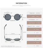 Polarized Sunglasses Small Round Lens Metal Frame Retro Unisex Glasses AE0518