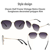 Semi Rimless Polarized Sunglasses for women Metal&TR90 Frame TAC JE0016