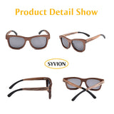 Polarized Wood Sunglasses Mens Womens Black Walnut Wooden Frame