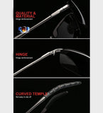 Rimless Aviator Sunglasses Polarized Lightweight Metal Frame for Men