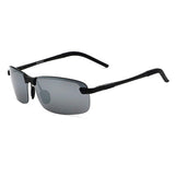 Men UV400 Rimless Aluminium-Magnesium Polarized Sunglasses For Driving Fishing Golf Outdoor